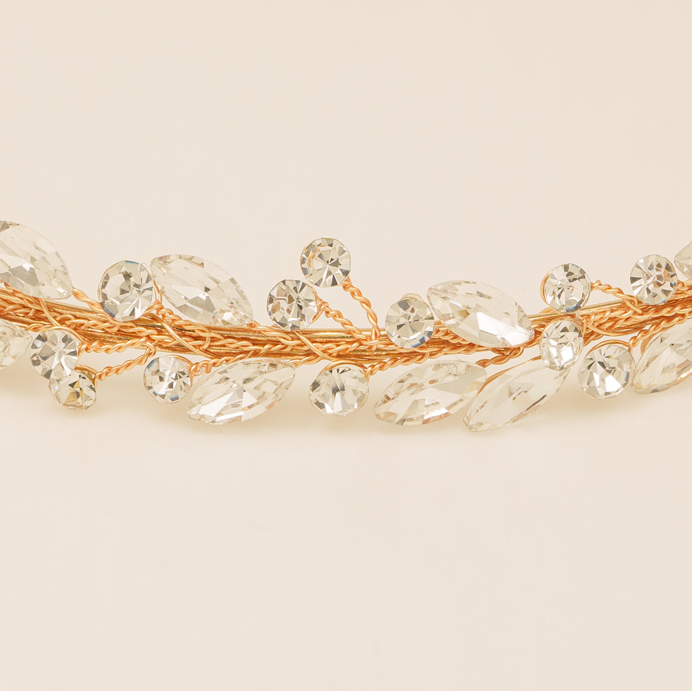 Evie Crystal Bridal Headband in Gold photo 2
