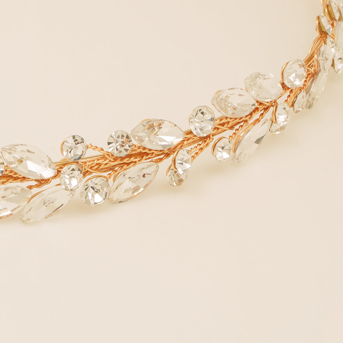 Evie Crystal Bridal Headband / Gold