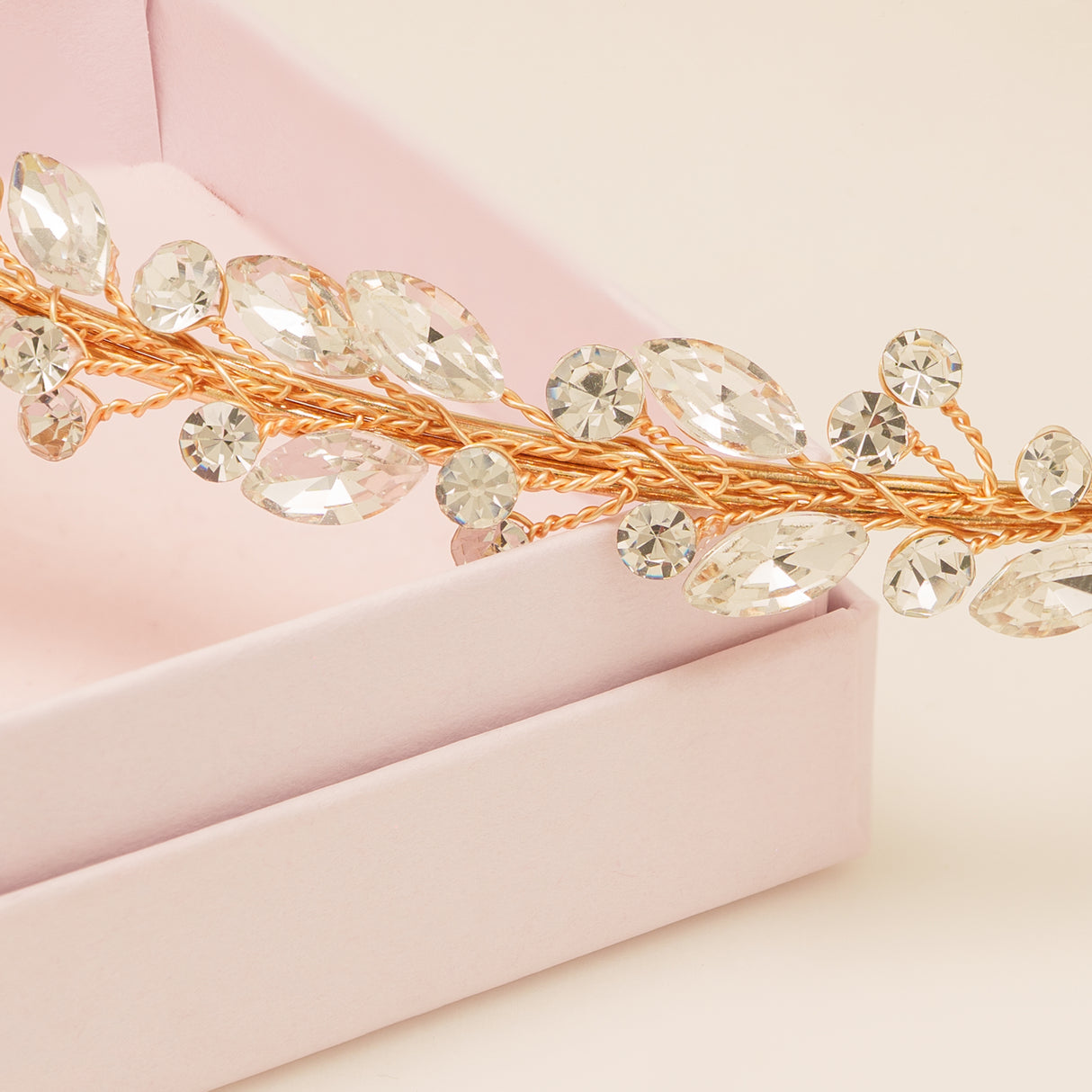 Evie Crystal Bridal Headband / Gold