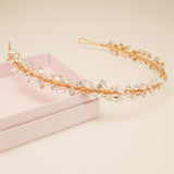 Evie Crystal Bridal Headband in Gold