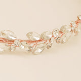 Evie Crystal Bridal Headband in Rose Gold photo 3