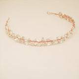 Evie Crystal Bridal Headband in Rose Gold photo 4