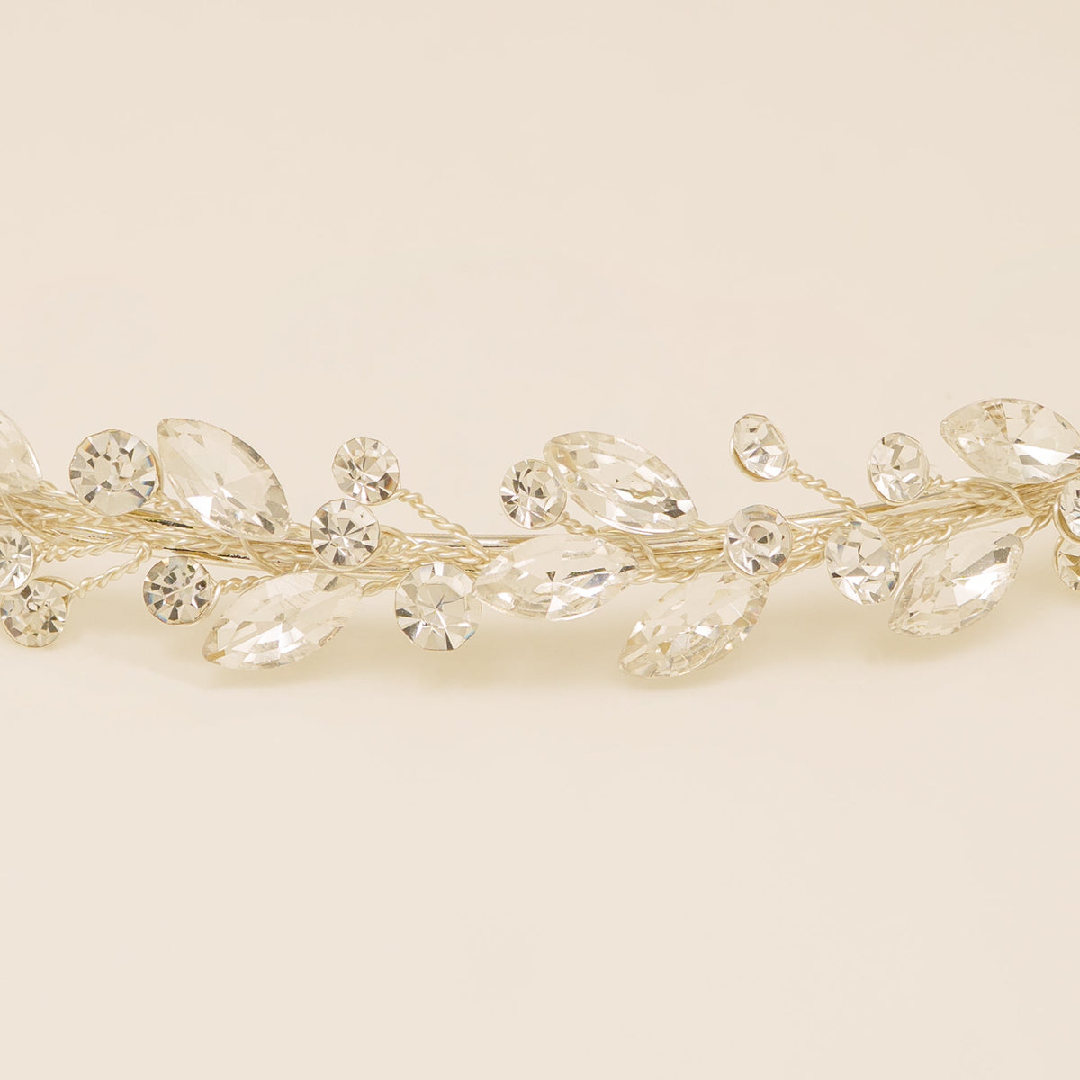 Evie Crystal Bridal Headband in Silver photo 2