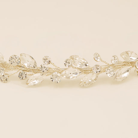 Evie Crystal Bridal Headband in Silver photo 2