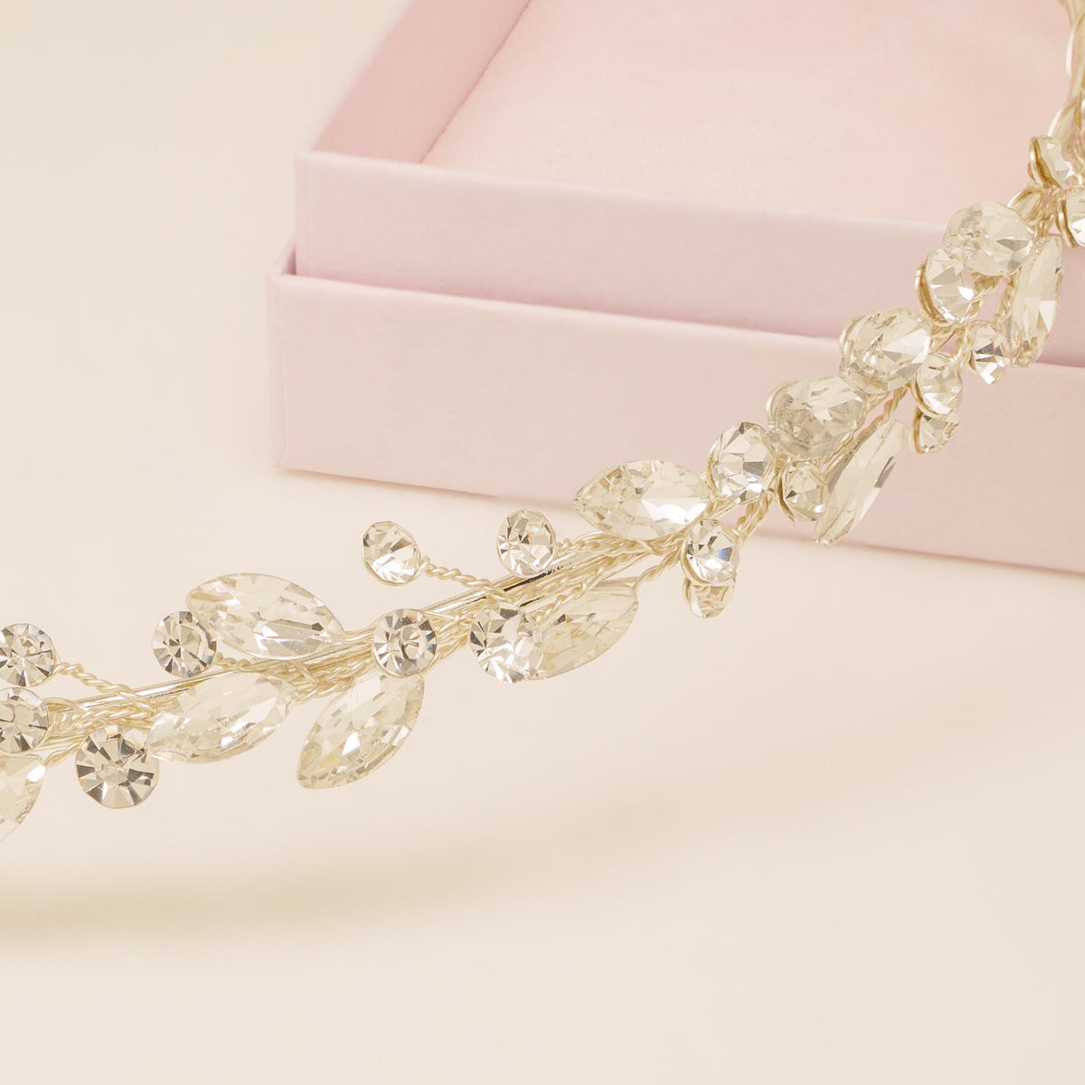 Evie Crystal Bridal Headband in Silver photo 6