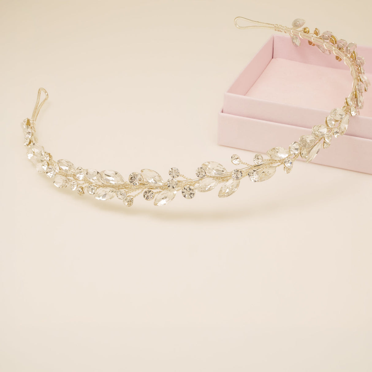 Evie Crystal Bridal Headband in Silver