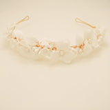 Poppy Romantic Ceramic Bridal Headband Crown in Gold photo 4