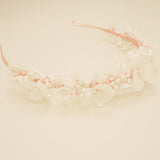 Poppy Romantic Ceramic Bridal Headband Crown / Rose Gold