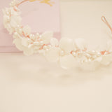Poppy Romantic Ceramic Bridal Headband Crown / Rose Gold