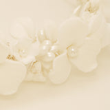 Poppy Romantic Ceramic Bridal Headband Crown / Silver