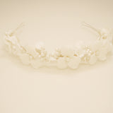 Poppy Romantic Ceramic Bridal Headband Crown / Silver