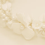 Poppy Romantic Ceramic Bridal Headband Crown / Silver