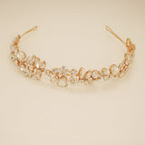Fashionista Belle Crystal Bridal Headband in Gold photo 4