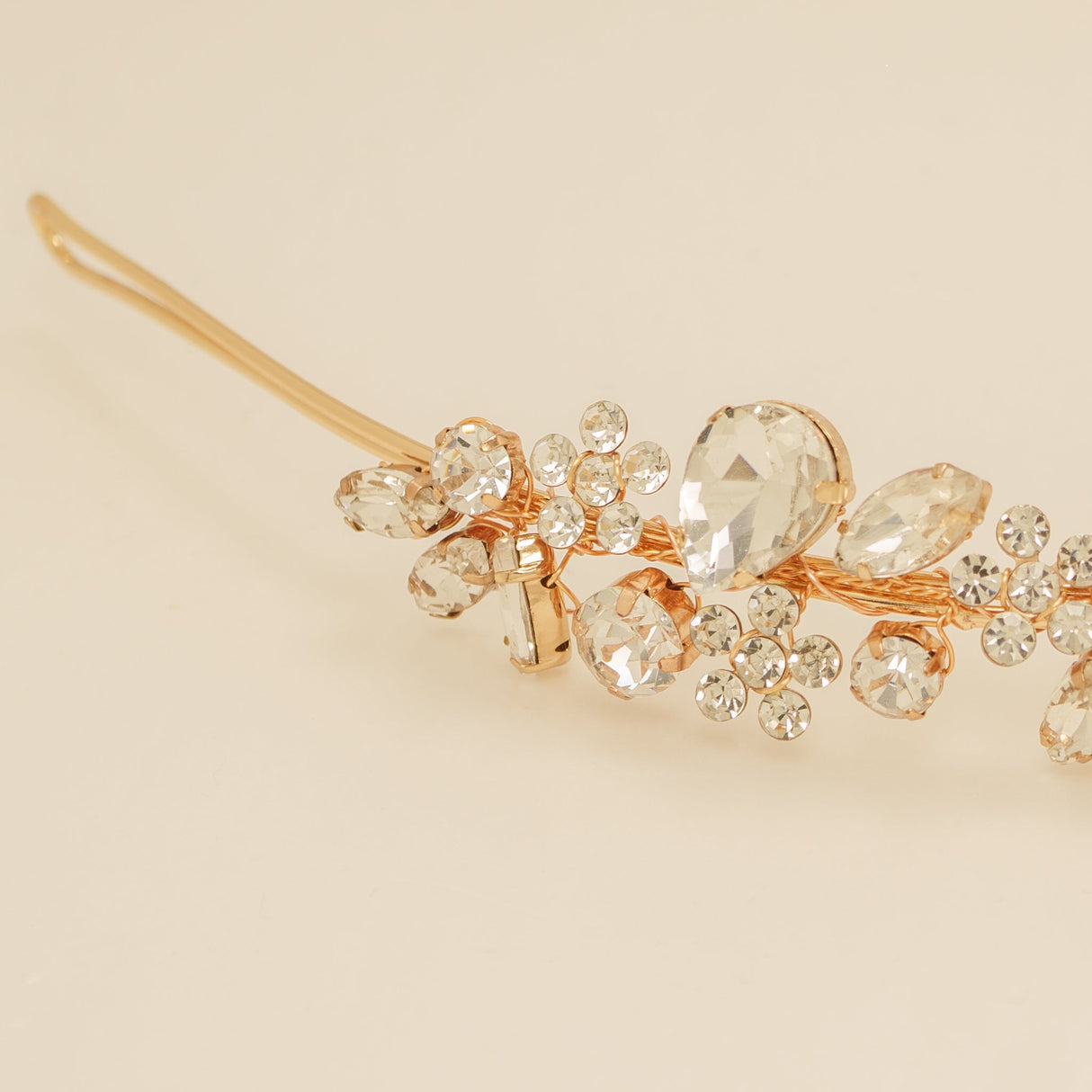 Fashionista Belle Crystal Bridal Headband in Gold photo 5