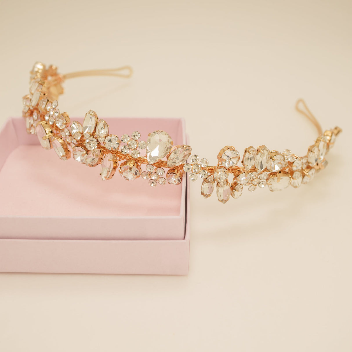 Fashionista Belle Crystal Bridal Headband in Gold