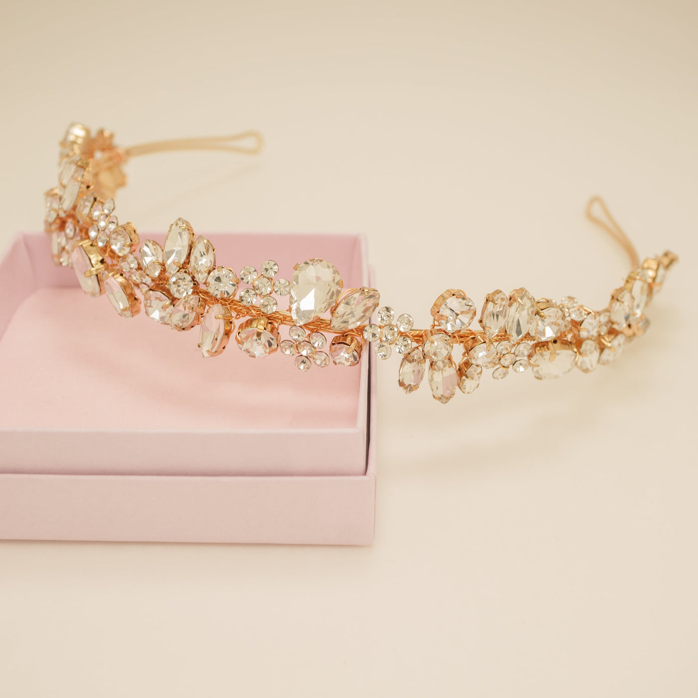 Fashionista Belle Crystal Bridal Headband in Gold