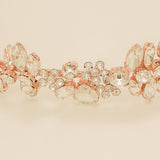 Fashionista Belle Crystal Bridal Headband / Rose Gold