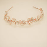 Fashionista Belle Crystal Bridal Headband / Rose Gold