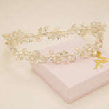 Ava Pearl and Crystal Bridal Headband in Silver photo 4