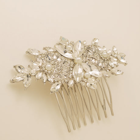 Gatsby Vintage Inspired Wedding Hair Comb / Silver