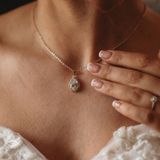 Jessica Crystal Bridal Necklace in Rose Gold