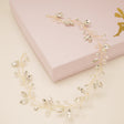 Tessa Long Crystal Hair Vine in Gold