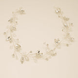 Tessa Long Crystal Hair Vine in Silver