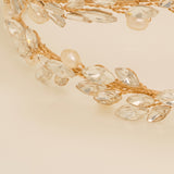 Ava Pearl and Crystal Bridal Headband / Gold