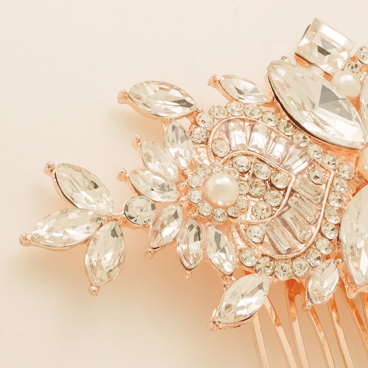 Gatsby Vintage Inspired Wedding Hair Comb / Rose Gold