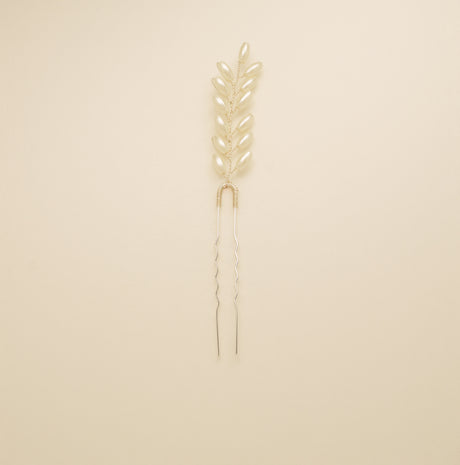 Pampas Style Pearl Sprigs Wedding Hair Pins / Silver