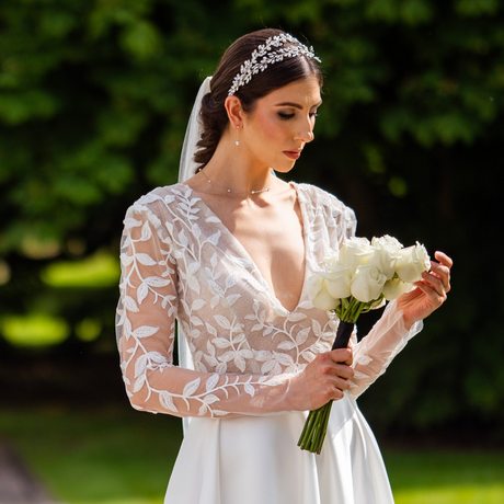 Ava Pearl and Crystal Bridal Headband / Silver