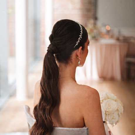 Evie Crystal Bridal Headband / Silver