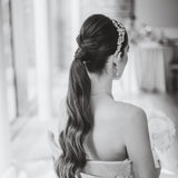 Ava Pearl and Crystal Bridal Headband / Gold