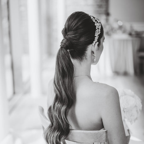 Ava Pearl and Crystal Bridal Headband / Gold