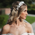 Poppy Romantic Ceramic Bridal Headband Crown in Gold