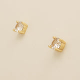 Annie Crystal Wedding Earrings / Gold