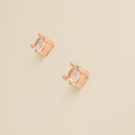 Annie Crystal Wedding Earrings / Rose Gold