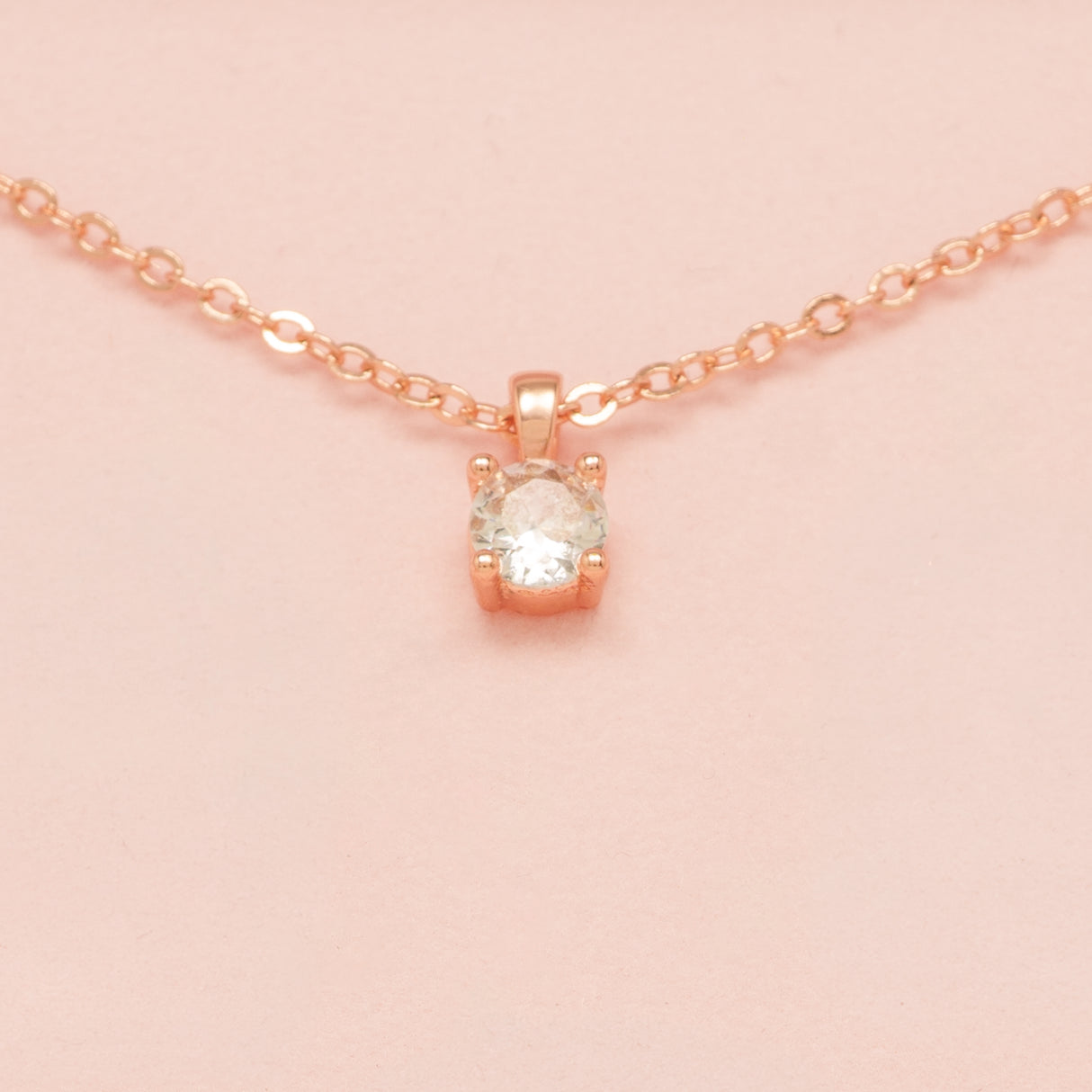 Annie Crystal Wedding Necklace / Rose Gold