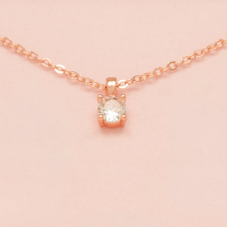 Annie Crystal Wedding Necklace / Rose Gold