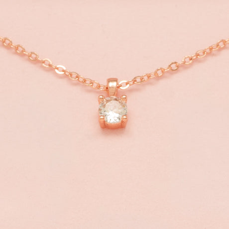 Annie Simple and Elegant Crystal Jewellery Set / Rose Gold