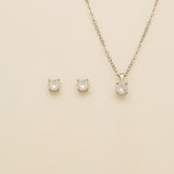 Annie Simple and Elegant Crystal Jewellery Set / Silver