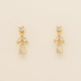 Belle Crystal Wedding Earrings / Gold
