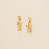 Belle Crystal Wedding Earrings / Gold