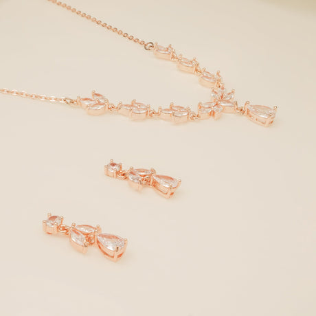Belle Crystal Wedding Jewellery Set / Rose Gold