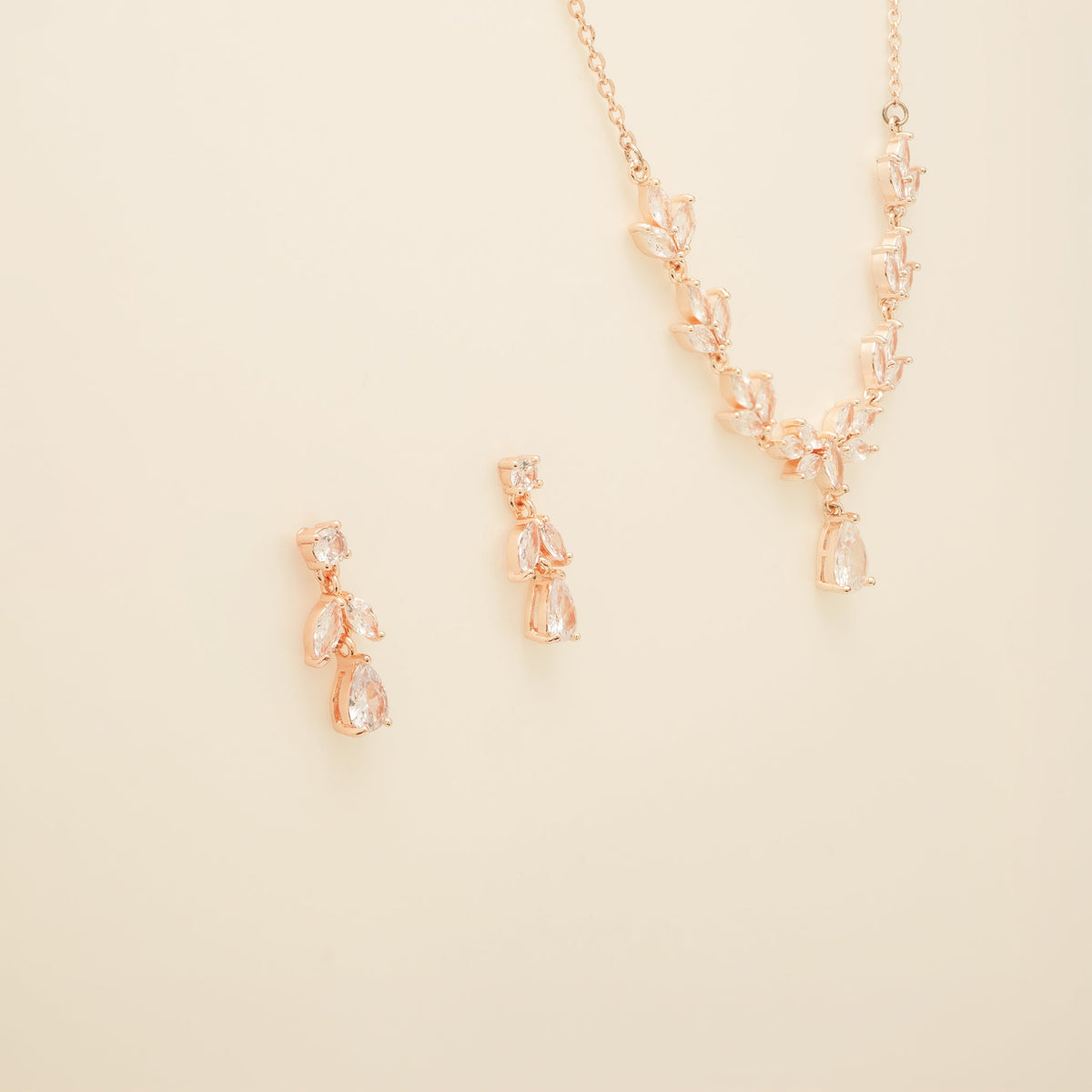 Belle Crystal Wedding Jewellery Set / Rose Gold