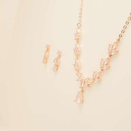 Belle Crystal Wedding Jewellery Set / Rose Gold