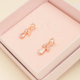 Belle Crystal Wedding Earrings / Rose Gold