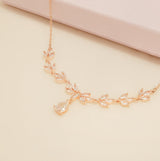 Belle Crystal Necklace / Rose Gold