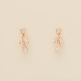 Belle Crystal Wedding Earrings / Rose Gold