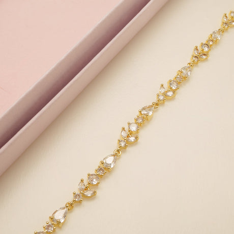 Cleo Crystal Wedding Bracelet / Gold